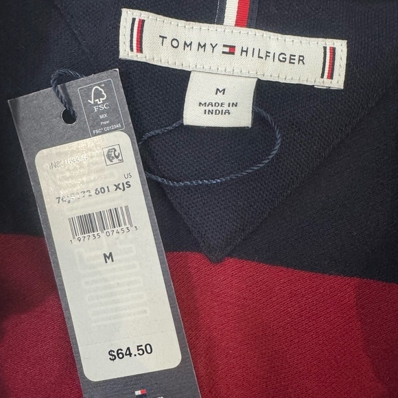 Tommy Hilfiger Women's Classic Regular Fit Rugby Stripe Shirt Collared Neck M - Picture 7 of 8